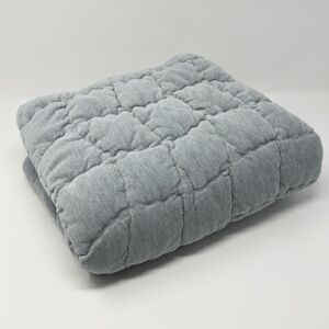 Pottery Barn Cozy Cloud Quilted King 20x36” Sham Chambray/Steel Blue Velvet